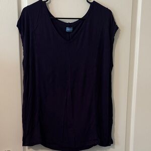 Simply Vera Vera Wang deep purple V-Neck Short Sleeve Top